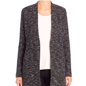 EILEEN FISHER | Tweedy Cotton Knit Open Front Cardigan Sweater, Size M